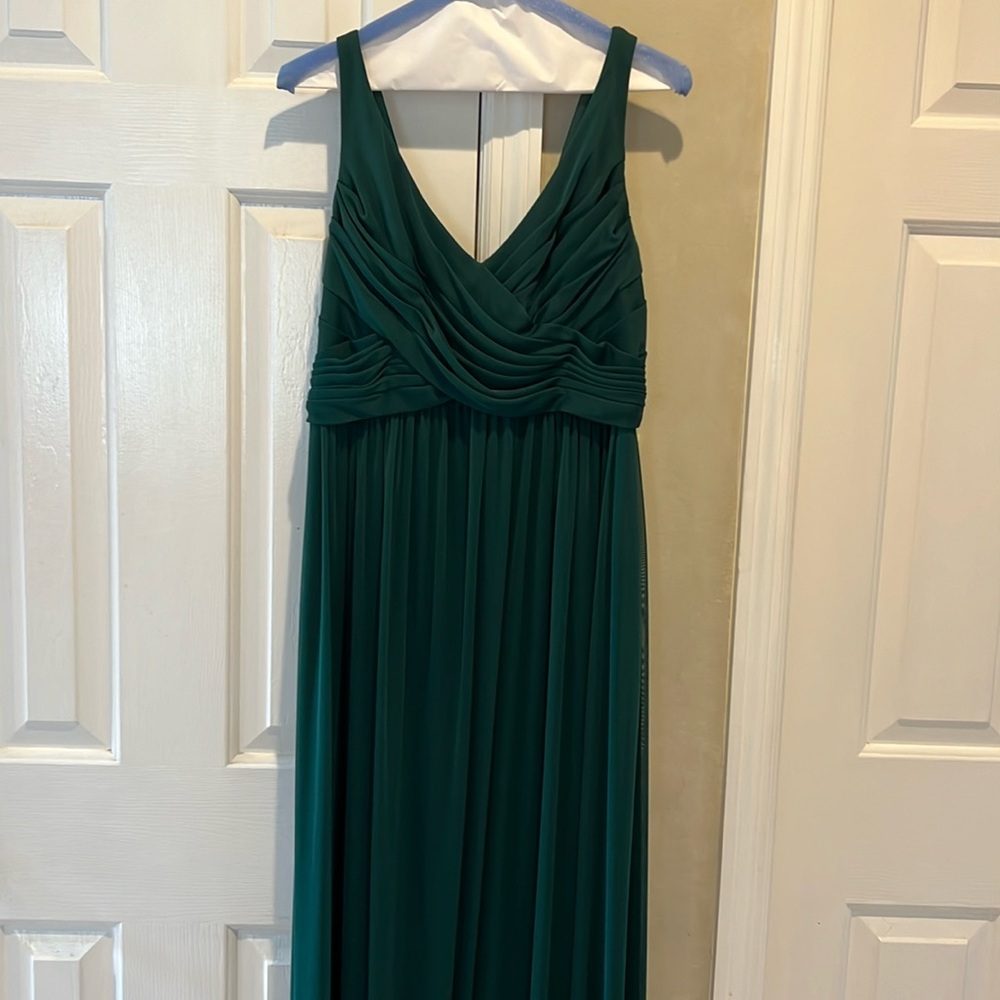 David’s Bridal Juniper colored evening gown or bride’s maid’s dress - Picture 1 of 7
